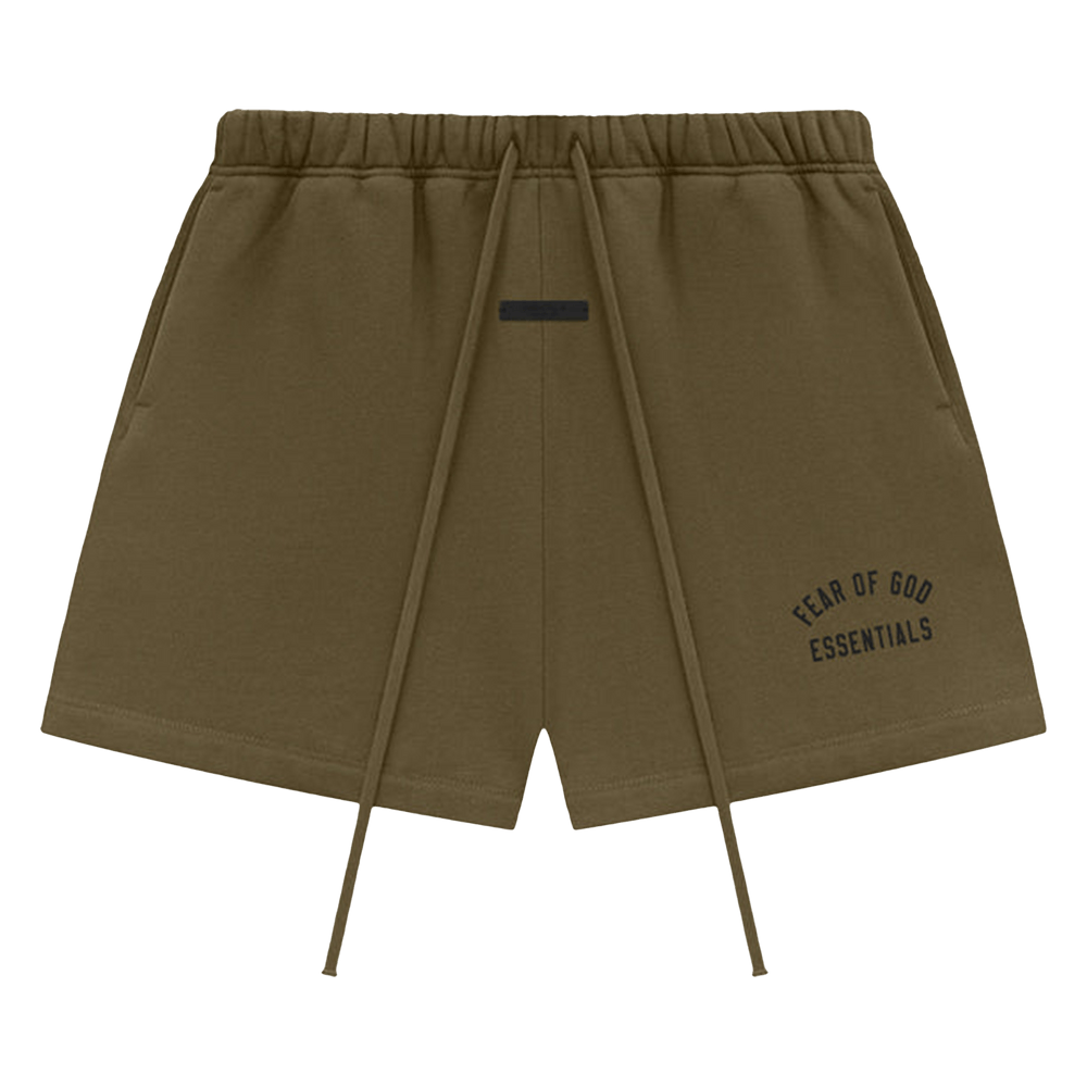 Fear of God Essentials Fleece Soccer Shorts Olive