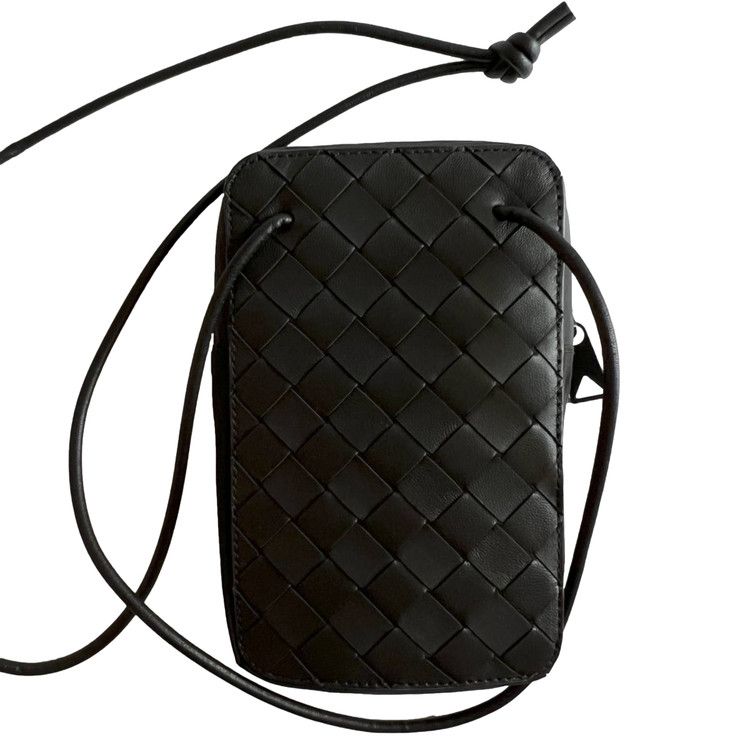 Bottega Veneta Intrecciato Shoulder Bag Black