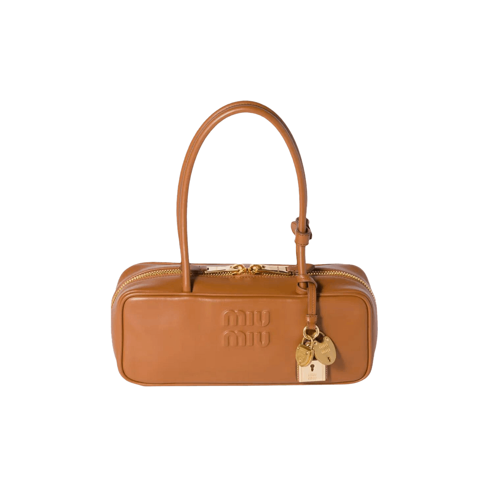 Miu Miu Small Leather Beau Bag Cognac