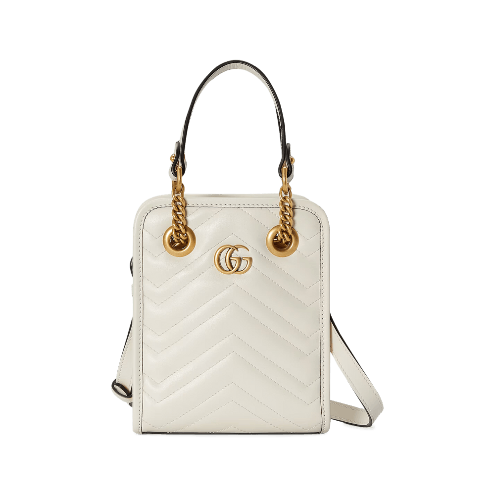 Gucci Gg Marmont Matelasse Mini Bag White