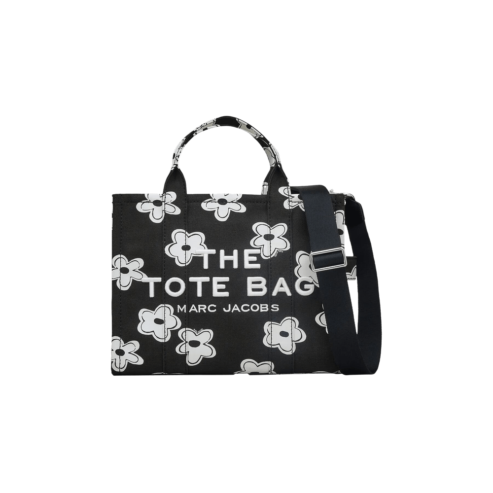 Marc Jacobs Daisy Canvas Medium Tote Bag Black/White