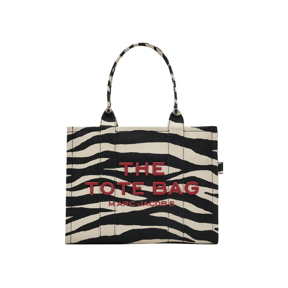 Marc Jacobs Zebra Canvas Large Tote Bag Black/White