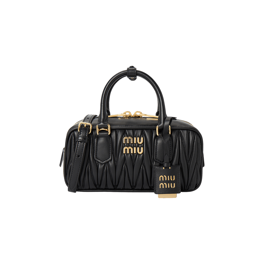 Miu Miu Arcadie Matelasse Nappa Leather Bag Black