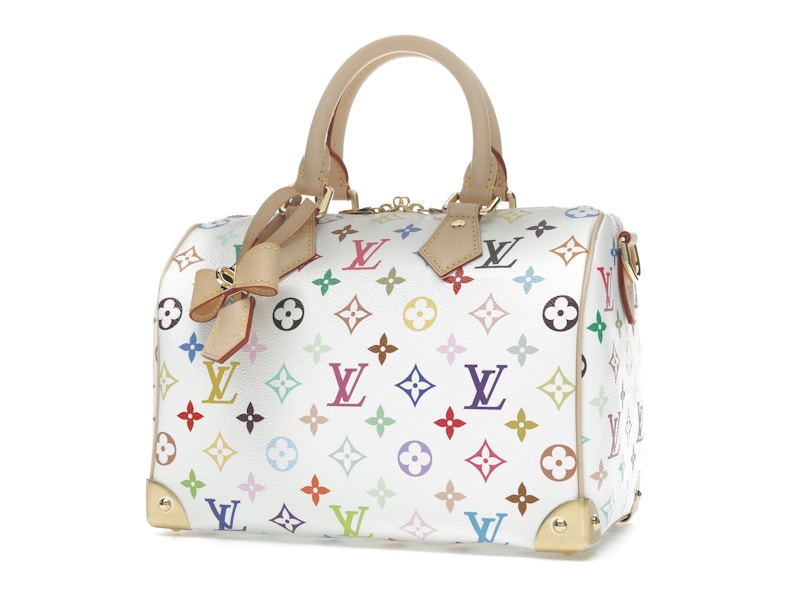 Louis Vuitton x Takashi Murakami Speedy Bandouliere 25 White Multicolored