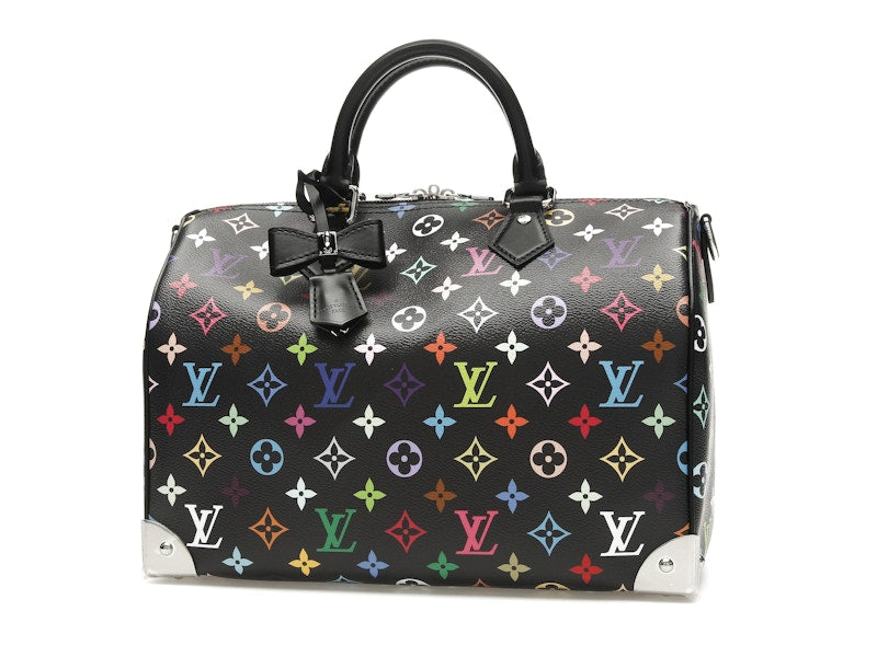 Louis Vuitton x Takashi Murakami Speedy Soft 30 Black Multicolored