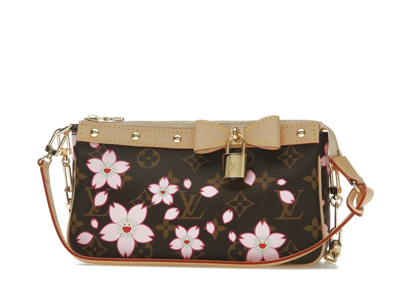 Louis Vuitton x Takashi Murakami Cherry Blossom Pochette Accessoires Sakura Brown