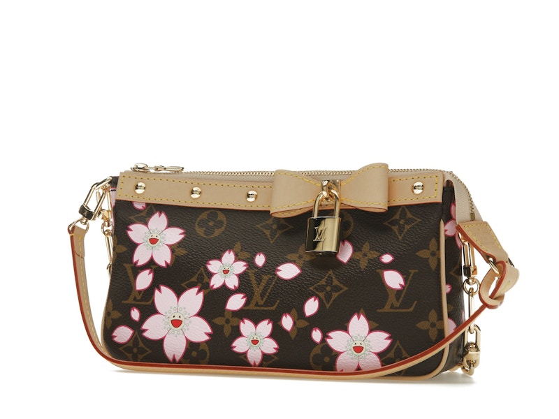 Louis Vuitton x Takashi Murakami Cherry Blossom Pochette Accessoires Sakura Brown