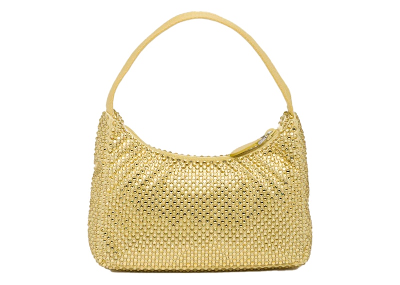 Prada Satin Mini-Bag With Artificial Crystals Pineapple Yellow