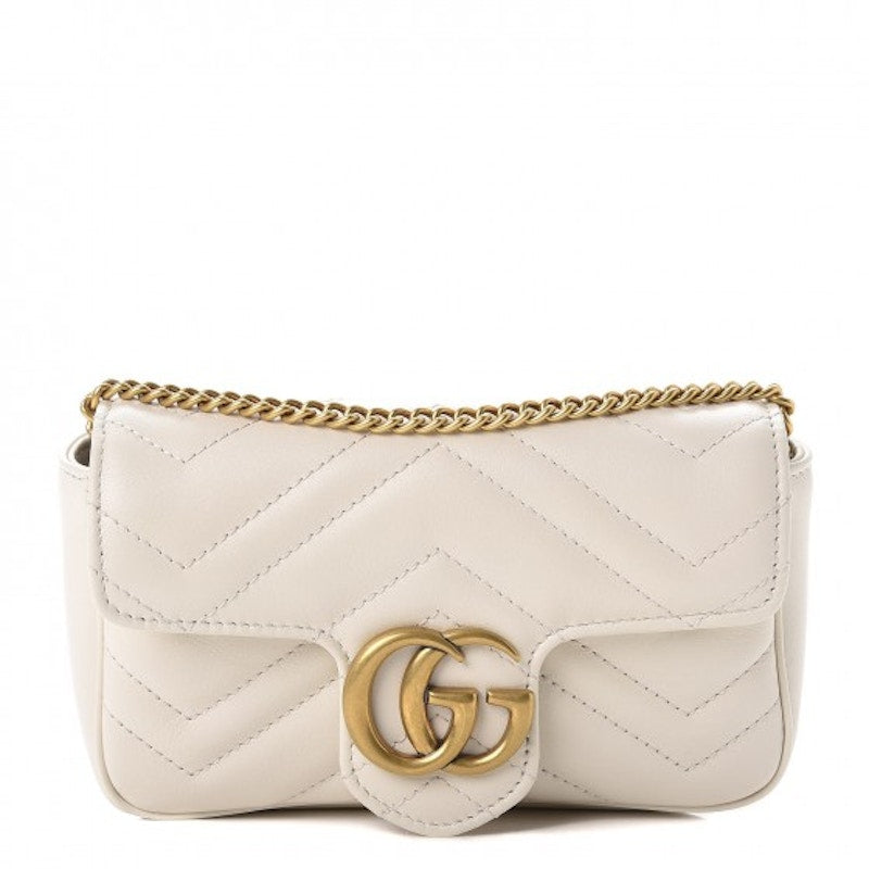 Gucci GG Marmont Matelasse Super Mini Bag White