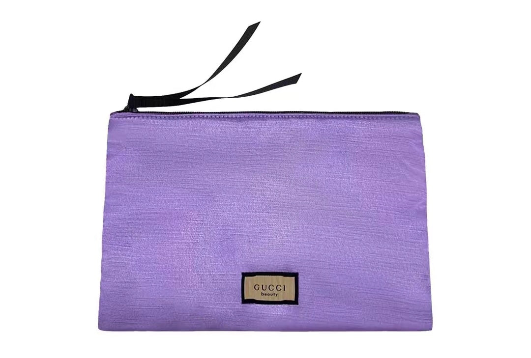 GUCCI Vintage Magnolia Makeup Bag, Pearlescent Violet with Floral Design, Limited Edition