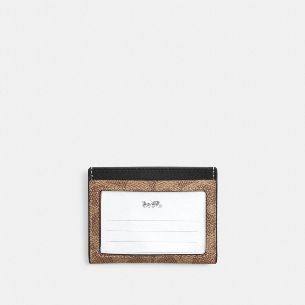 Slim Id Card Case In Signature Canvas signature canvas/Tan & Black