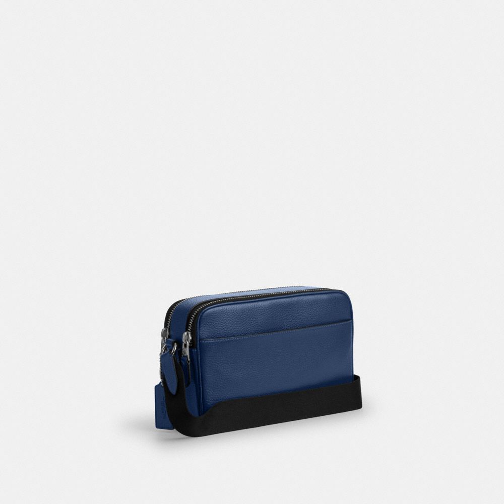 Coach Graham Crossbody Bag With Car Print Silver Deep Blue Multi