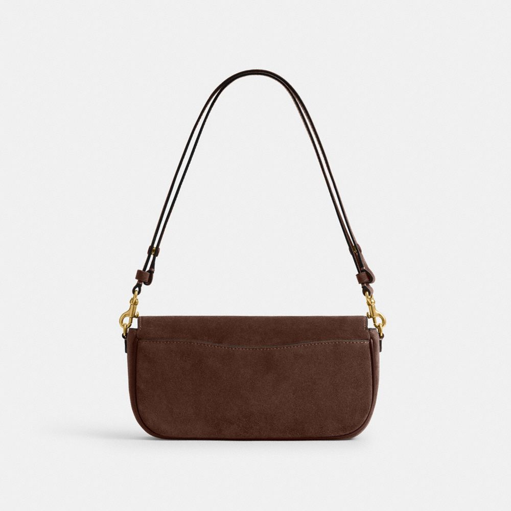 Coach Brook Flap Chain Bag Brass Dark Chocolate