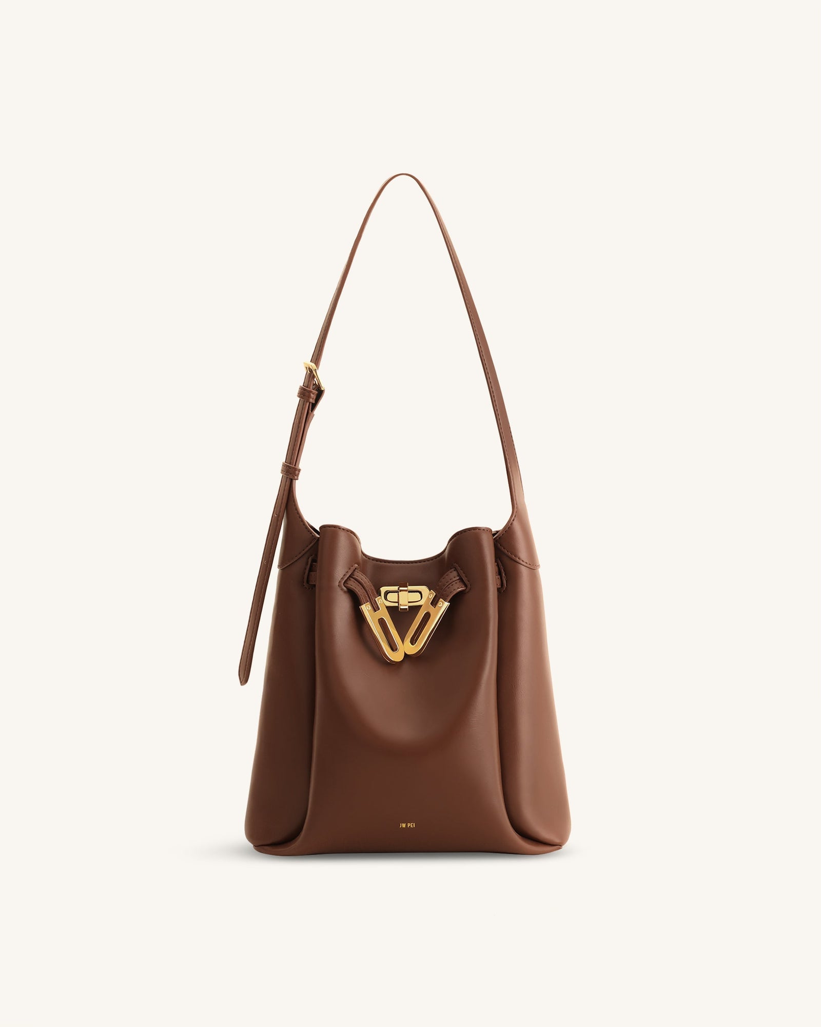 Jw Pei Charlene Double Buckle Hobo Bag Brown