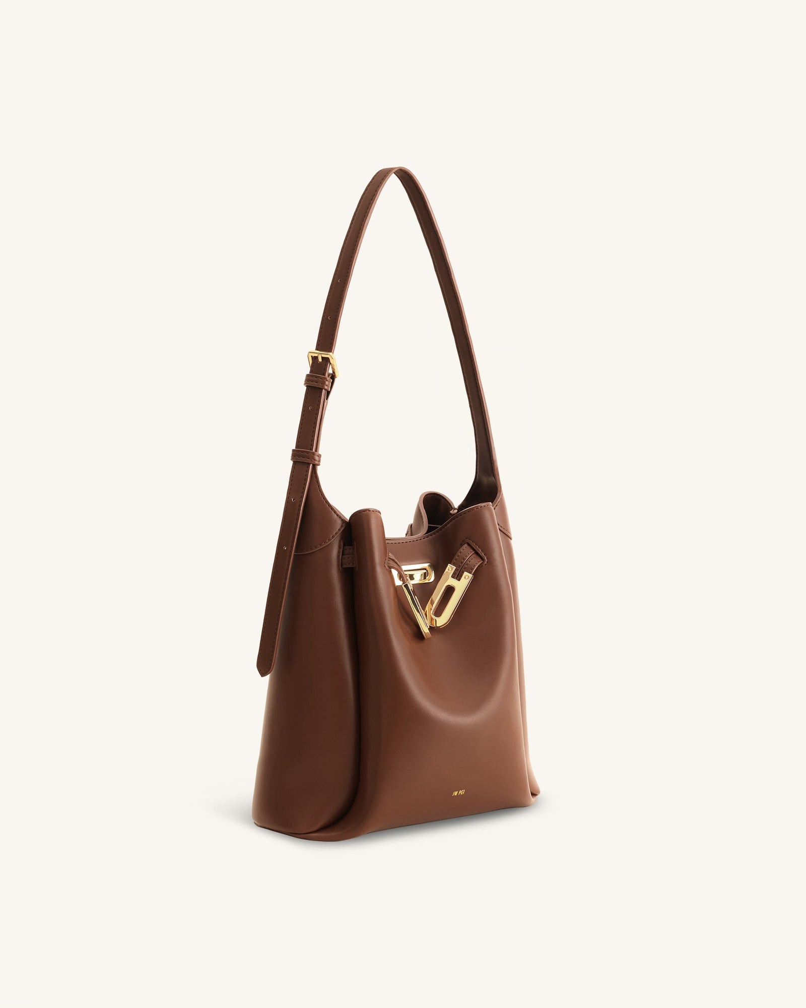 Jw Pei Charlene Double Buckle Hobo Bag Brown