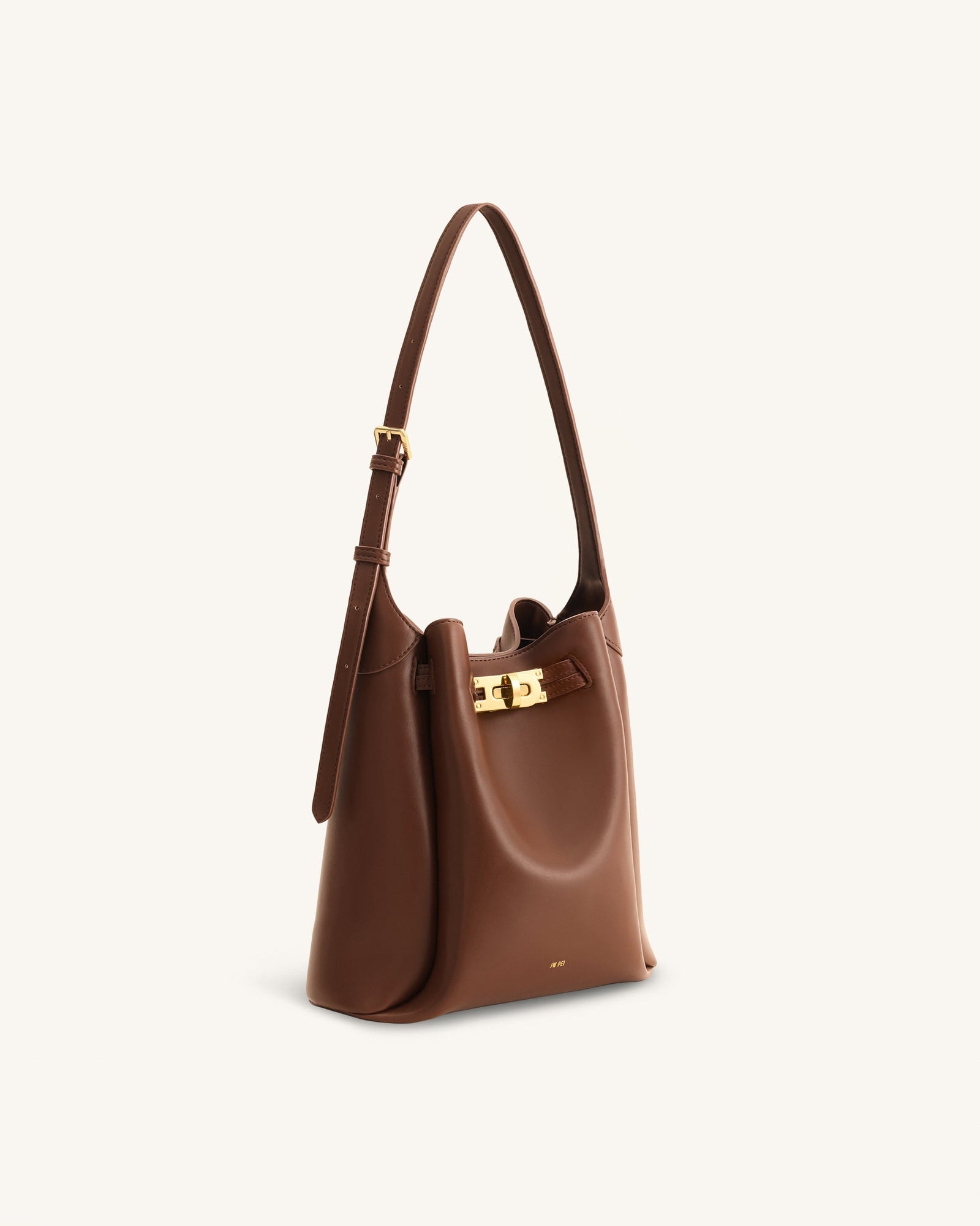 Jw Pei Charlene Double Buckle Hobo Bag Brown