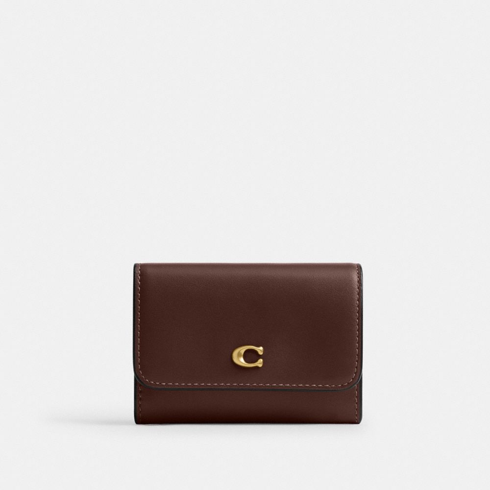 Coach Essential Flap Card Case Brass Maple