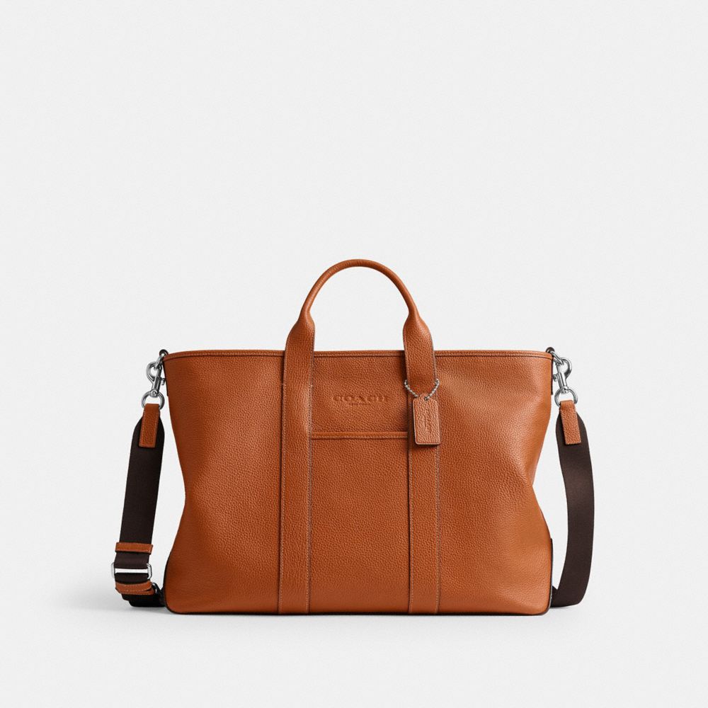 Coach Grayson Tote Bag Silver Amber Brown