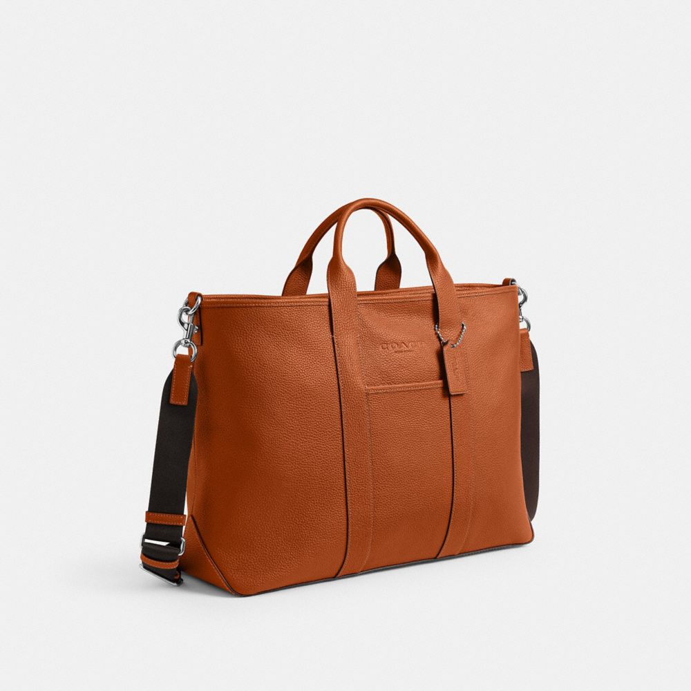 Coach Grayson Tote Bag Silver Amber Brown