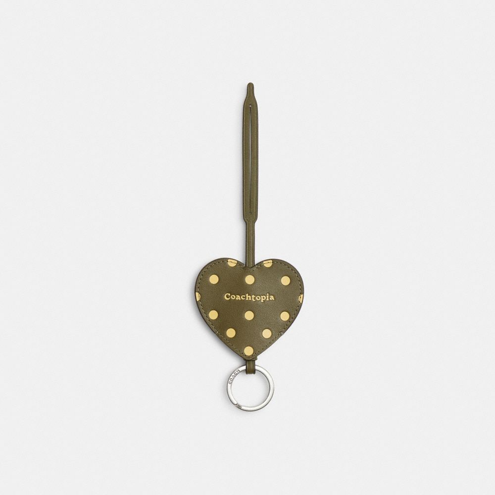 Coach Heart Bag Charm Olive Green
