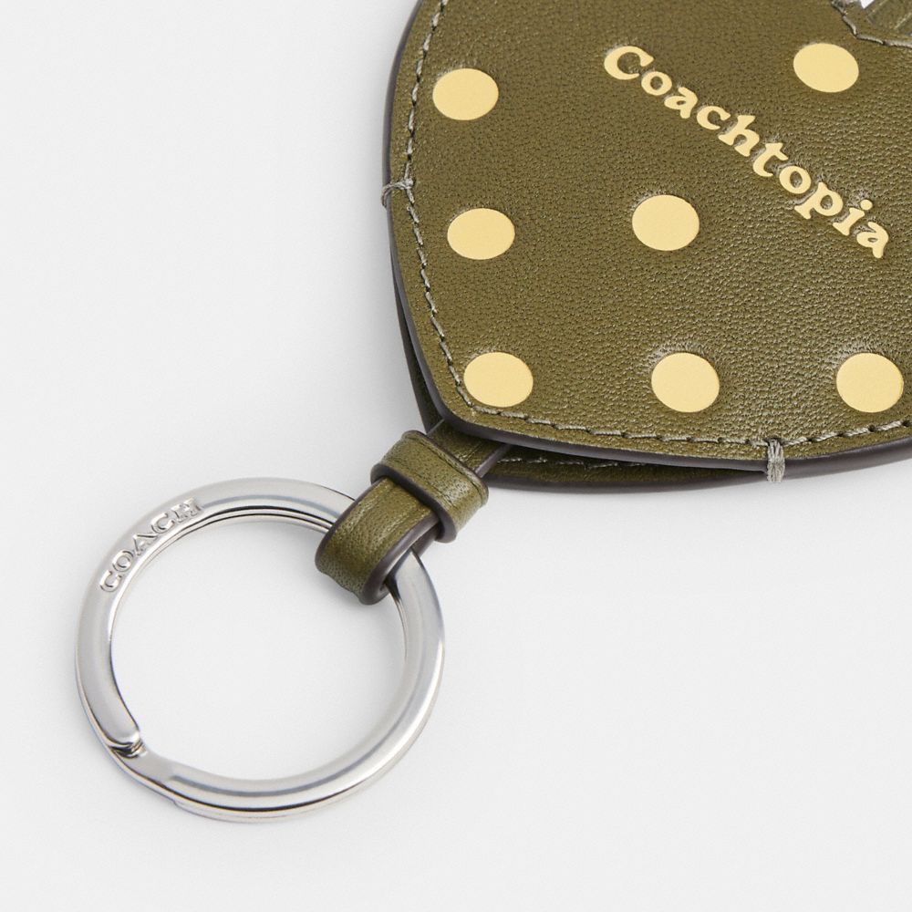Coach Heart Bag Charm Olive Green