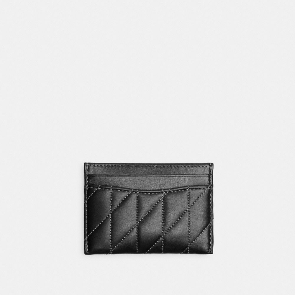 Coach Essential Card Case With Pillow Quilting Pewter Black