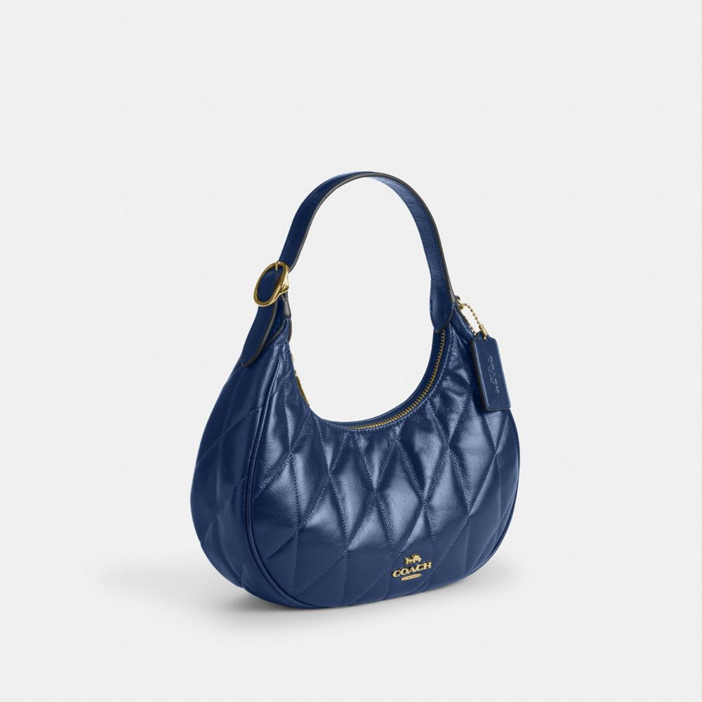 Coach Emily Shoulder Bag With Quilting Gold Deep Blue