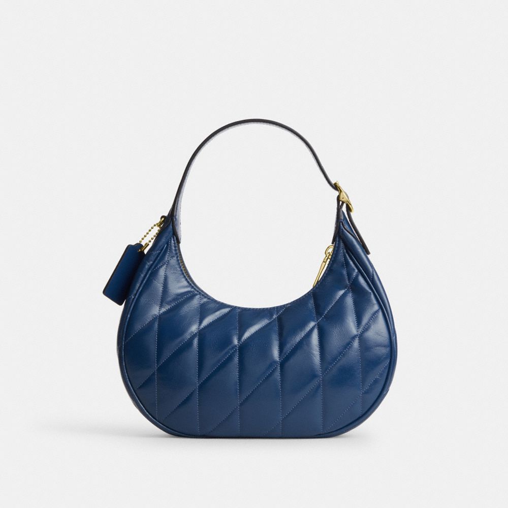 Coach Emily Shoulder Bag With Quilting Gold Deep Blue