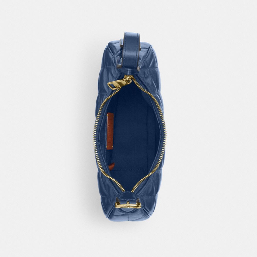 Coach Emily Shoulder Bag With Quilting Gold Deep Blue