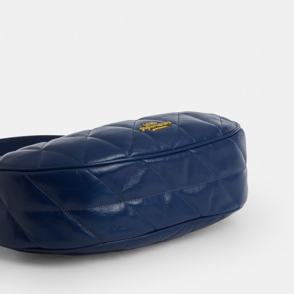 Coach Emily Shoulder Bag With Quilting Gold Deep Blue