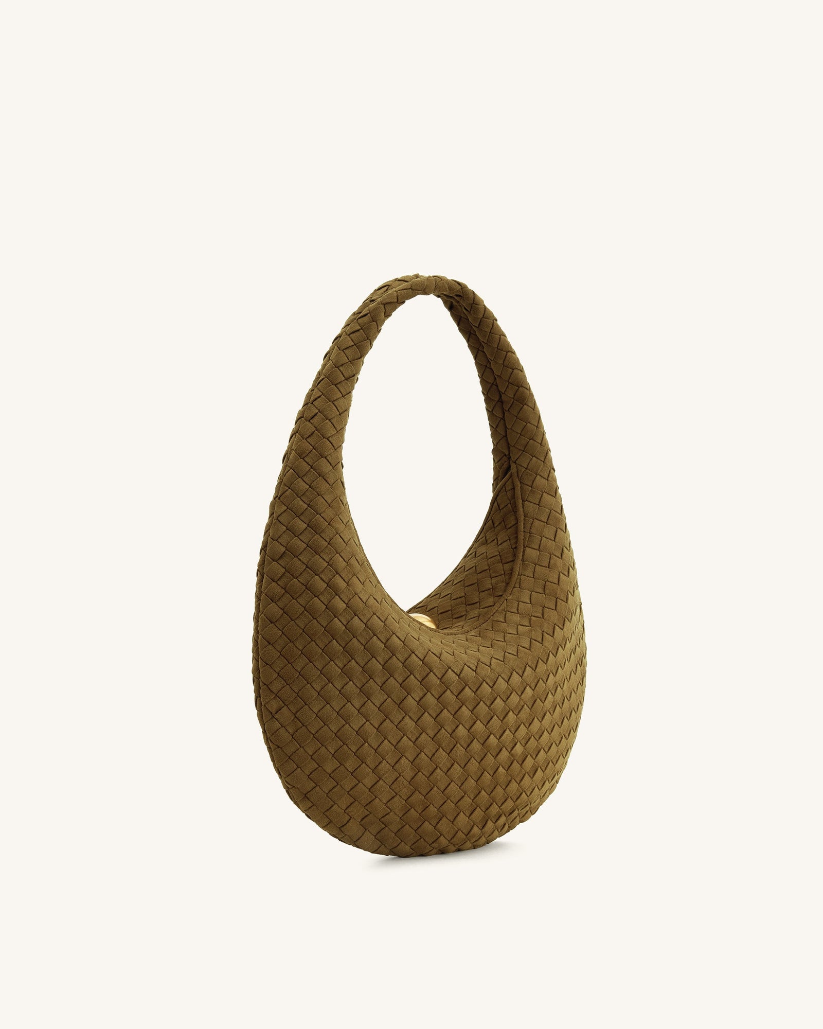 Jw Pei Nola Faux Suede Woven Hobo Shoulder Bag Olive Green
