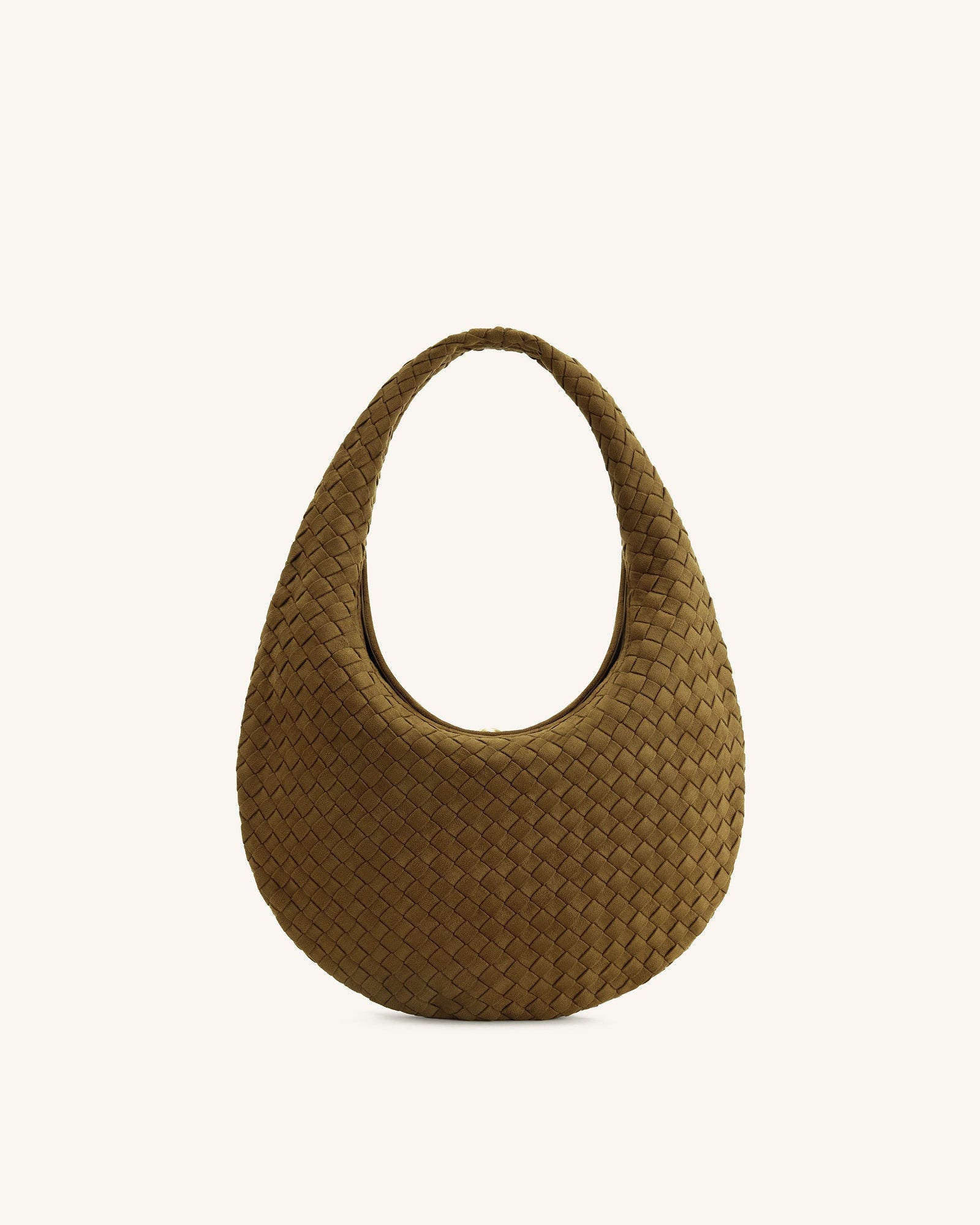 Jw Pei Nola Faux Suede Woven Hobo Shoulder Bag Olive Green