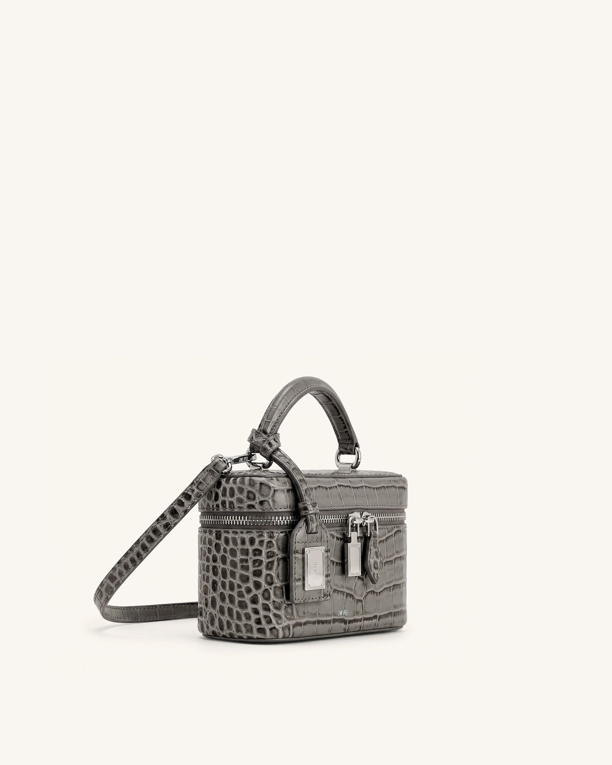 Jw Pei Cleo Box Shape Top Handle Bag Grey Croc