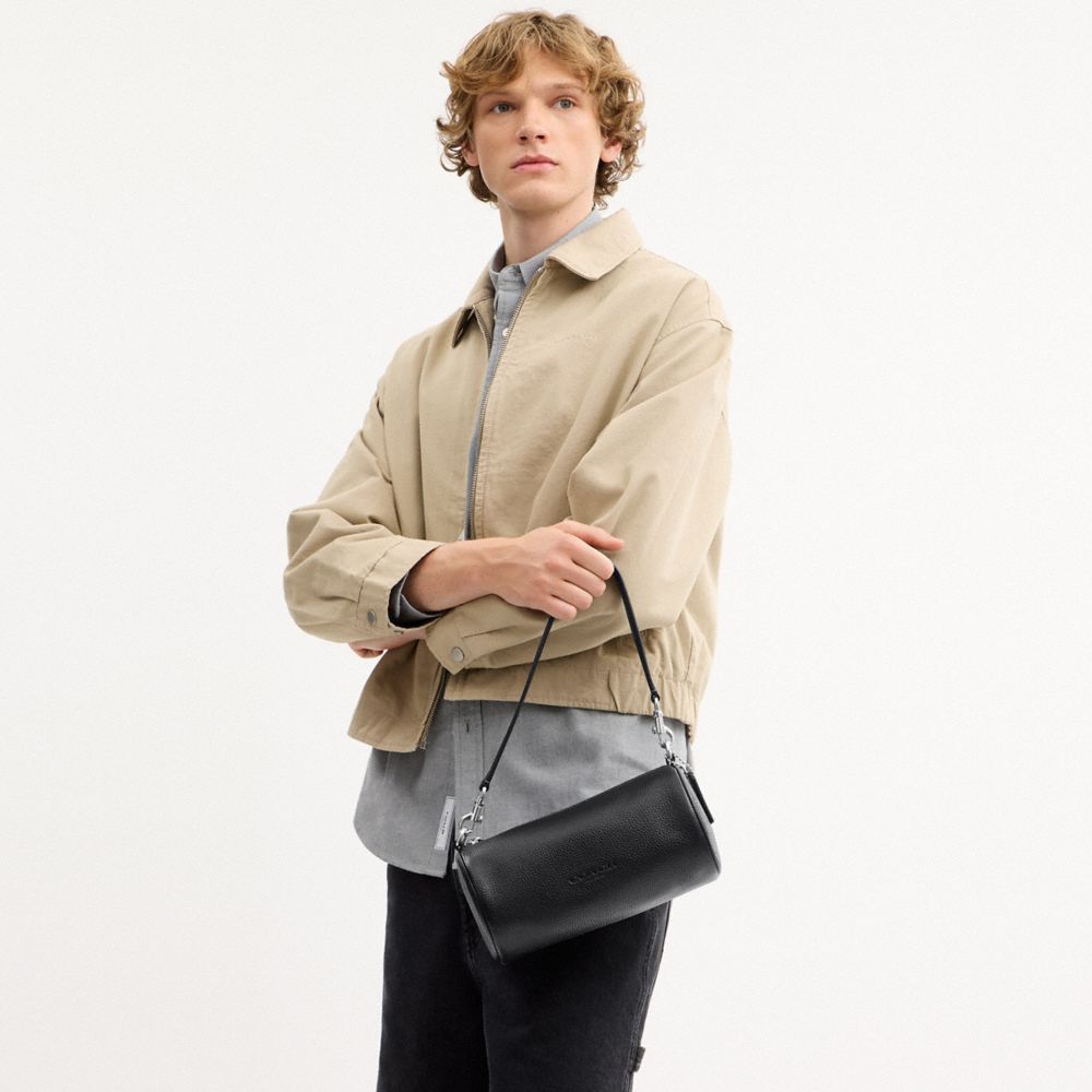 Coach Andre Barrel Bag 24 Silver Black