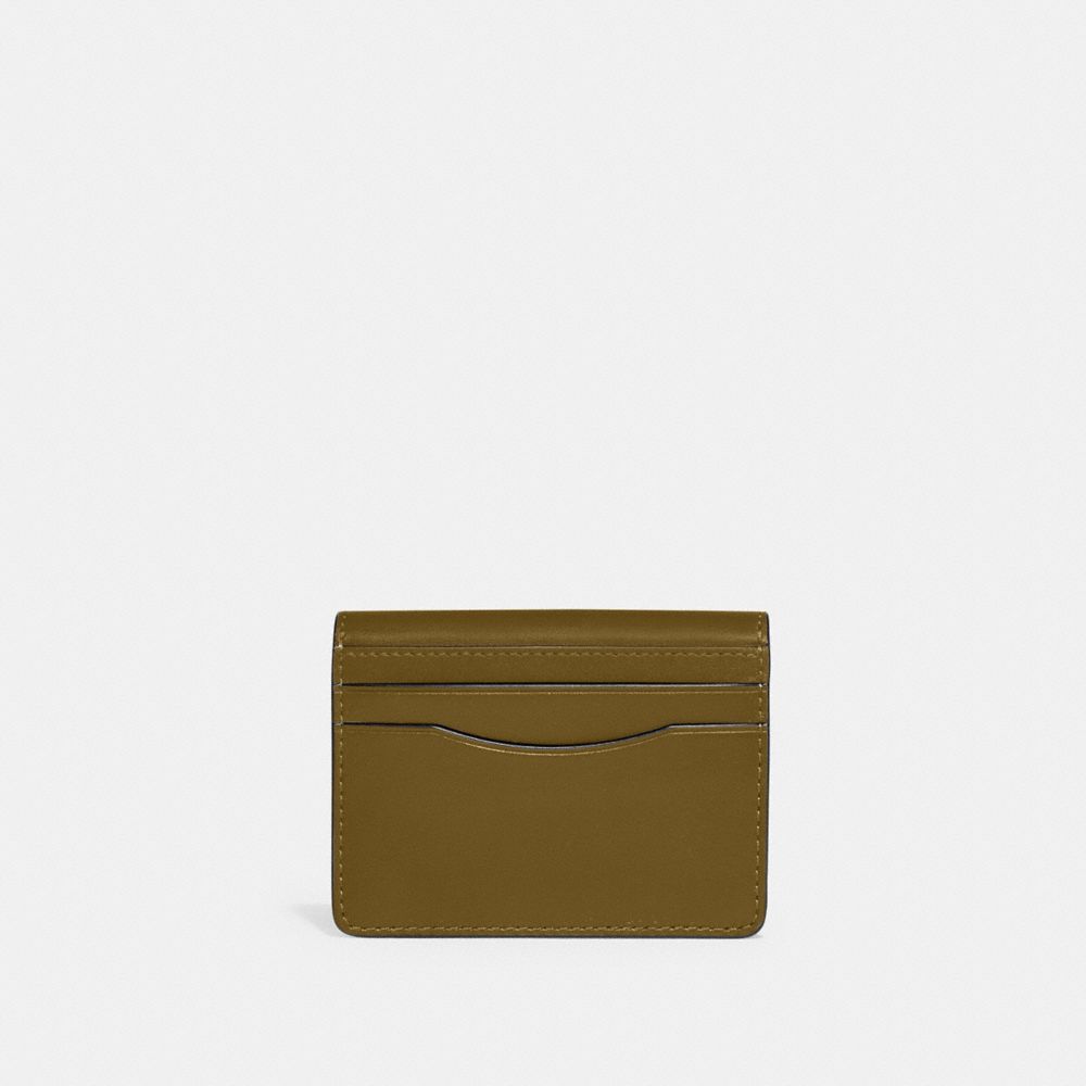 Coach Bandit Card Case Brass Muted Olive