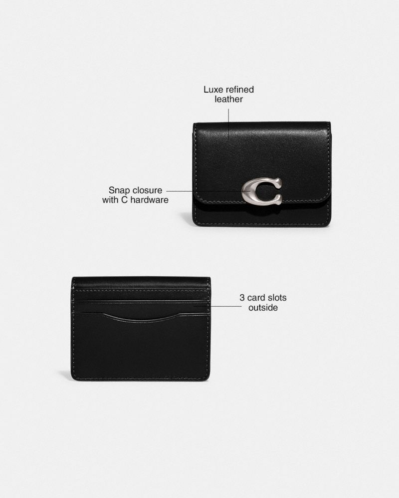 Coach Bandit Card Case Brass Muted Olive