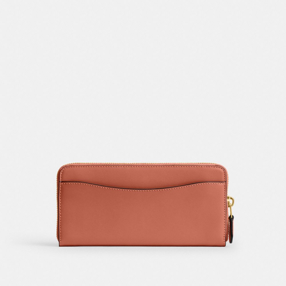 Coach Essential Slim Accordion Zip Wallet Brass Dark Peach