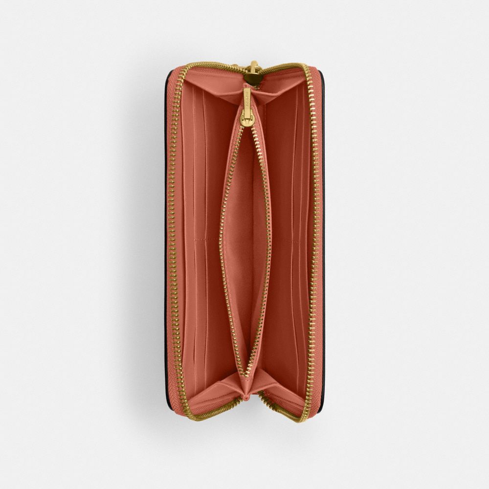 Coach Essential Slim Accordion Zip Wallet Brass Dark Peach