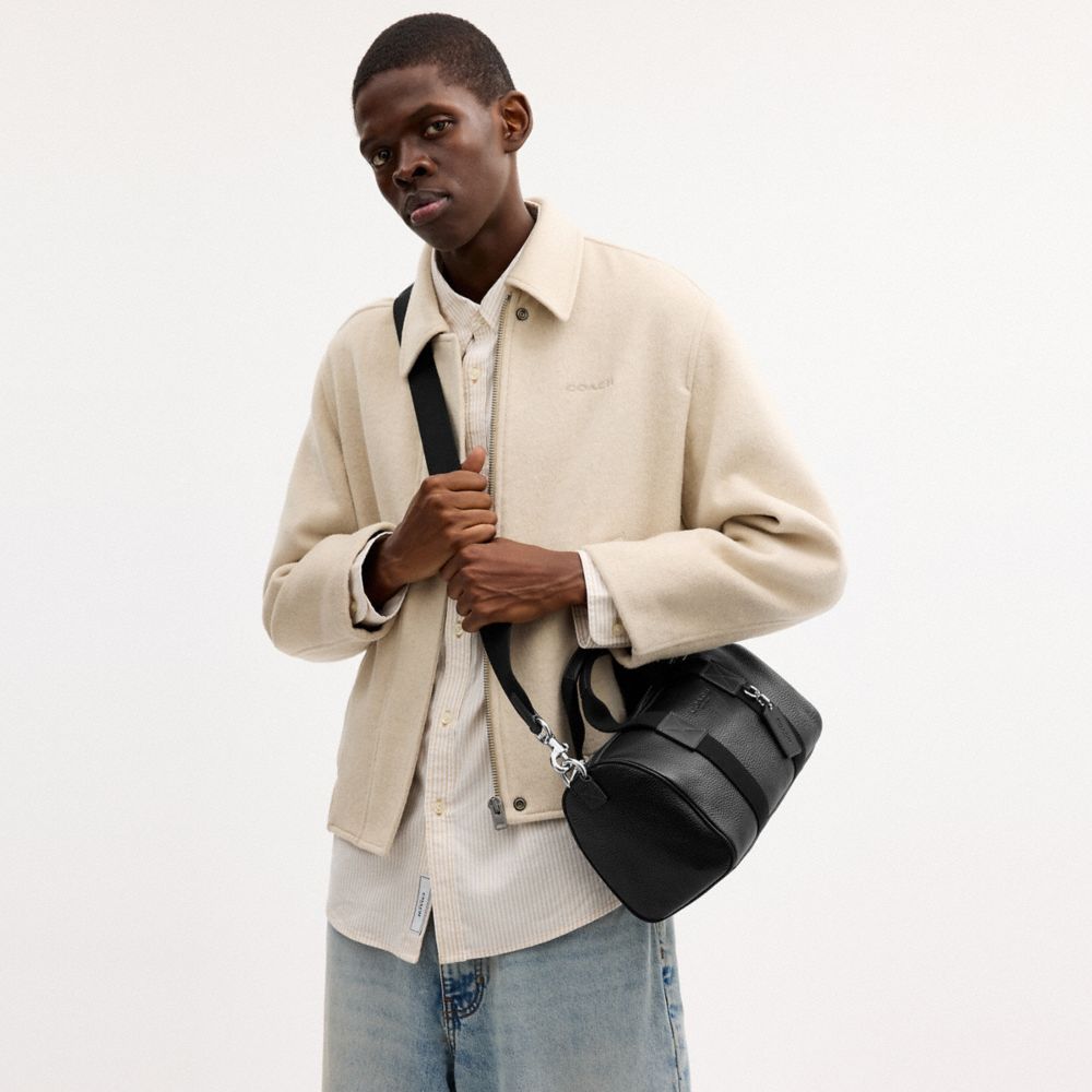 Coach Explorer Duffle Bag 28 Silver Black