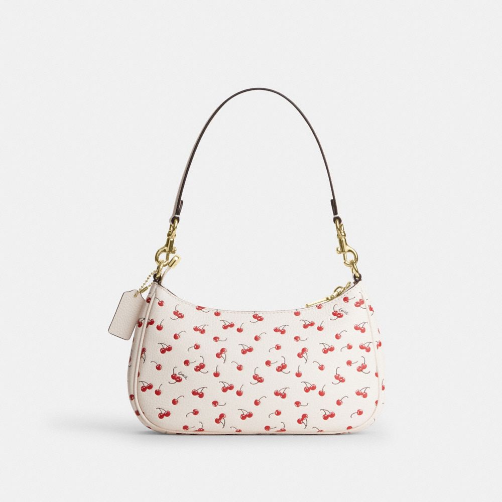 Coach Teri Shoulder Bag With Cherry Print Gold Chalk Multi