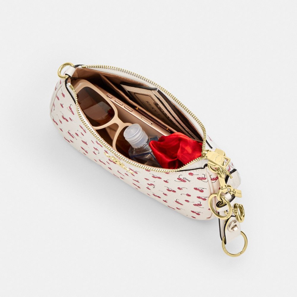 Coach Teri Shoulder Bag With Cherry Print Gold Chalk Multi