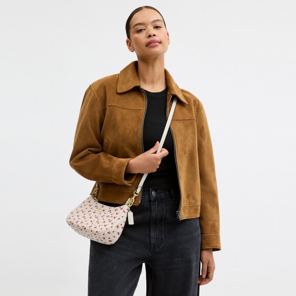 Coach Teri Shoulder Bag With Cherry Print Gold Chalk Multi