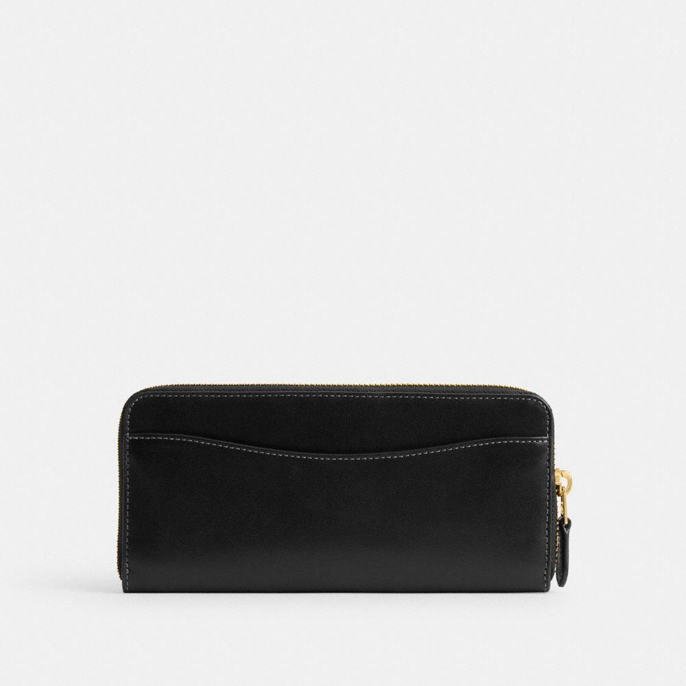 Coach Essential Slim Accordion Zip Wallet Brass Black