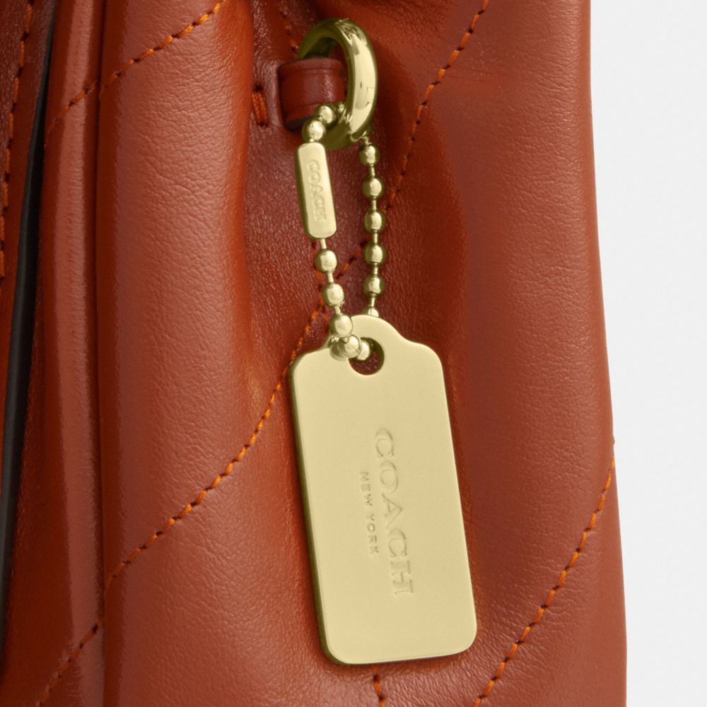 Coach Elodie Crossbody Bag 18 With Quilting Gold Cinnamon