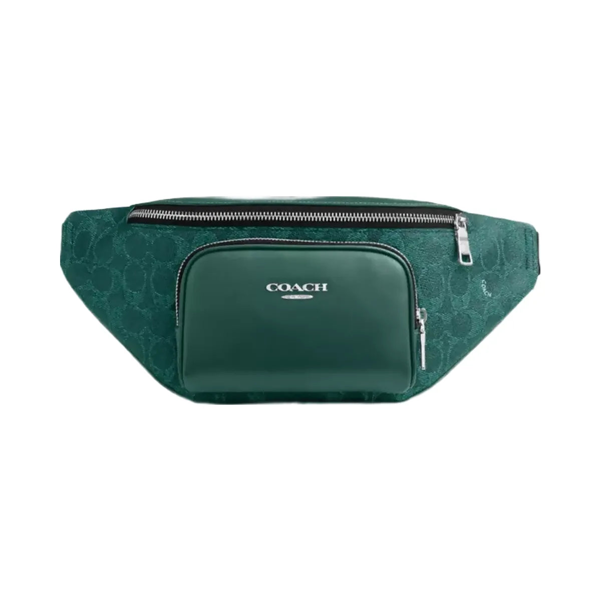 Coach Racer Small Belt Bag In Signature Canvas Silver Sea Green