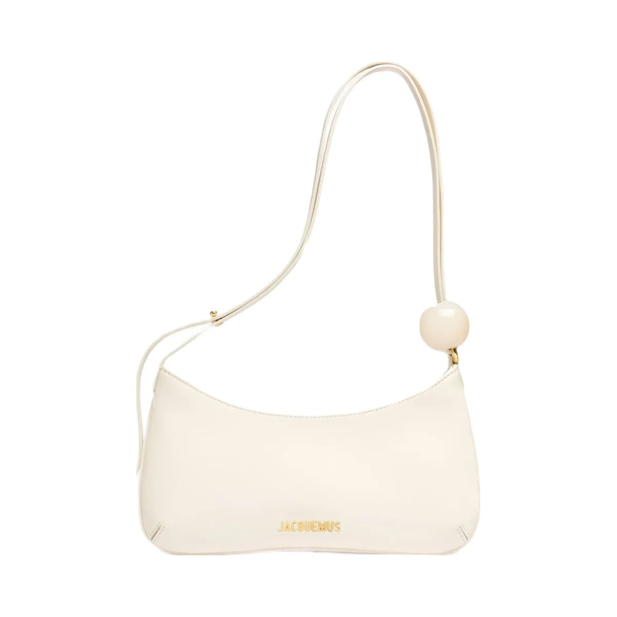 Jacquemus The Bisou Perle Smooth Leather Structured Shoulder Bag Ivory