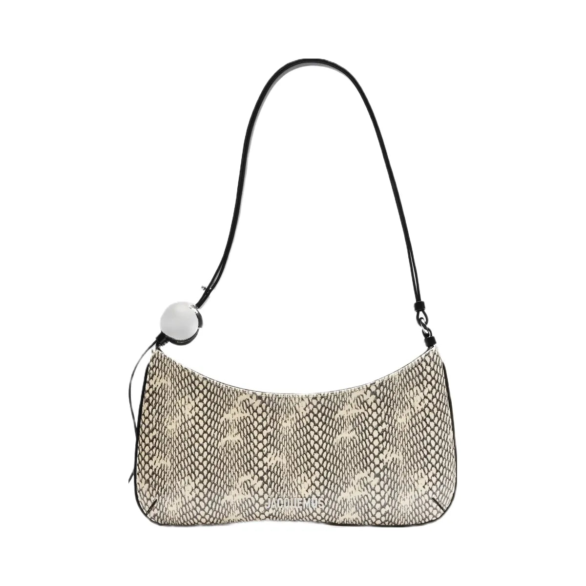 Jacquemus The Bisou Perle Beaded Shoulder Bag Beige