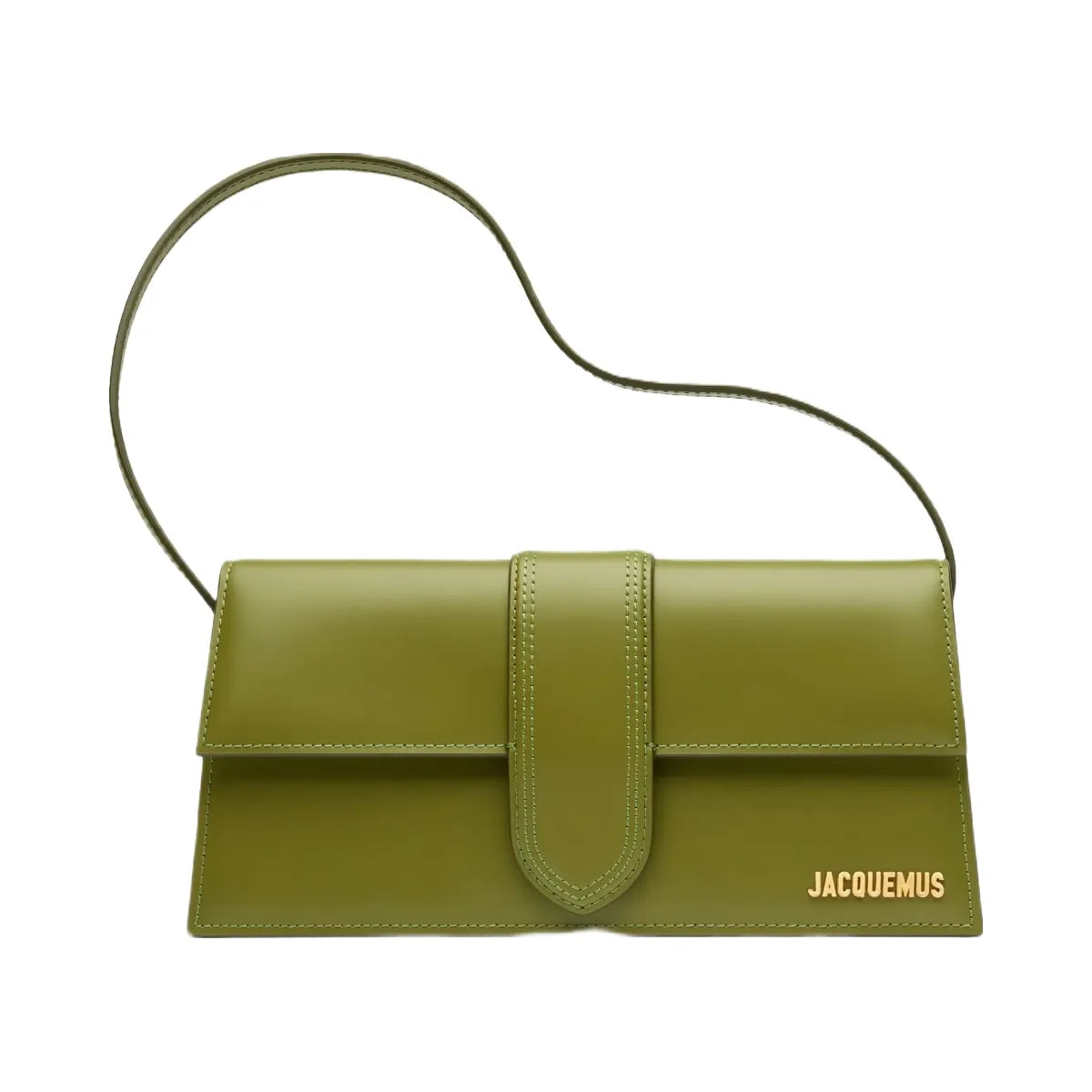 Jacquemus The Long Bambino Leather Structured Shoulder Bag Khaki