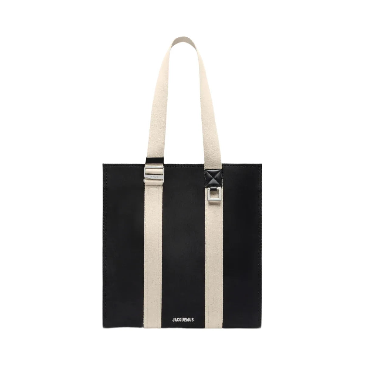 Jacquemus The Cuerda Shopper Bag Cotton Canvas And Leather Tote Bag Black