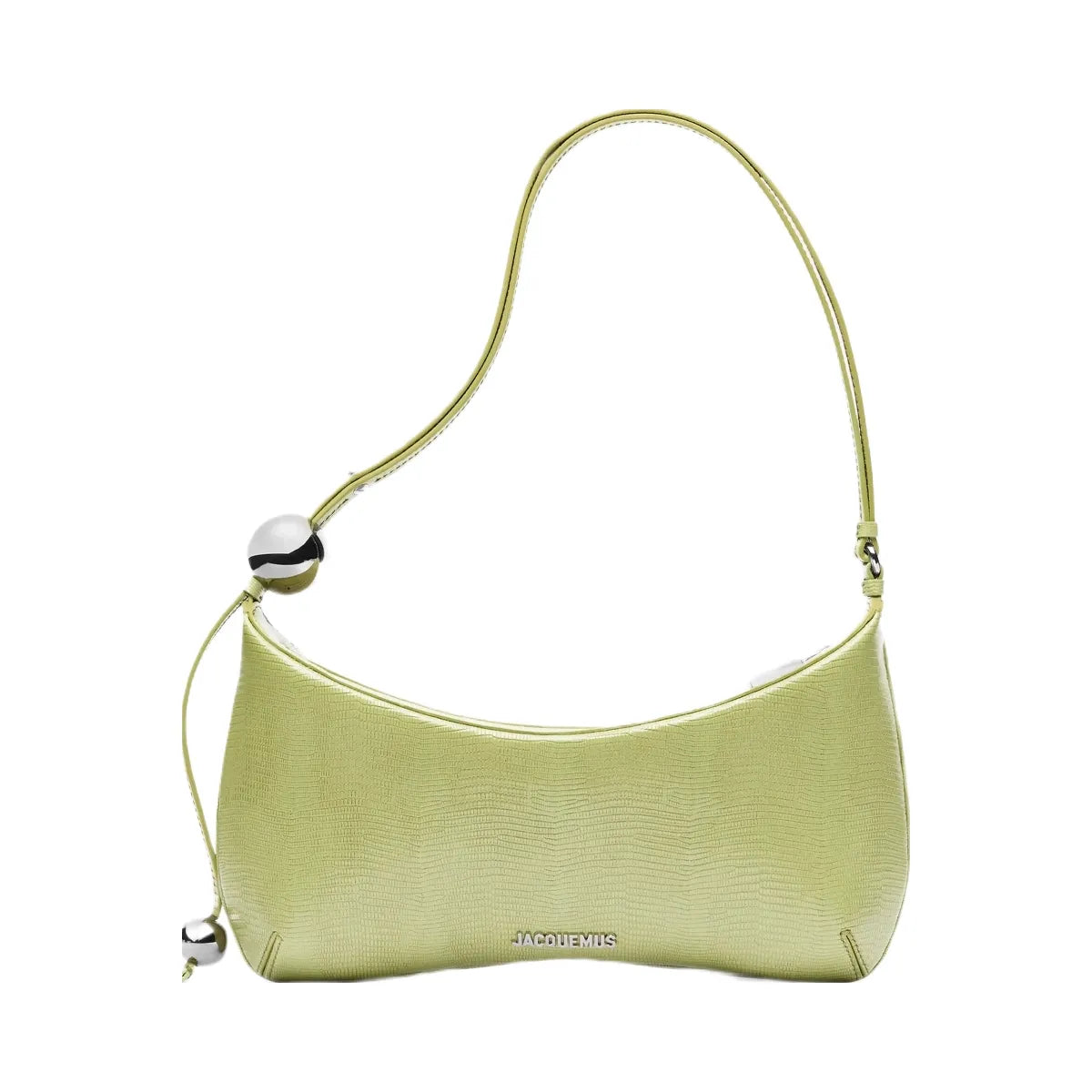 Jacquemus The Large Bisou Perle Large Beaded Shoulder Bag Green